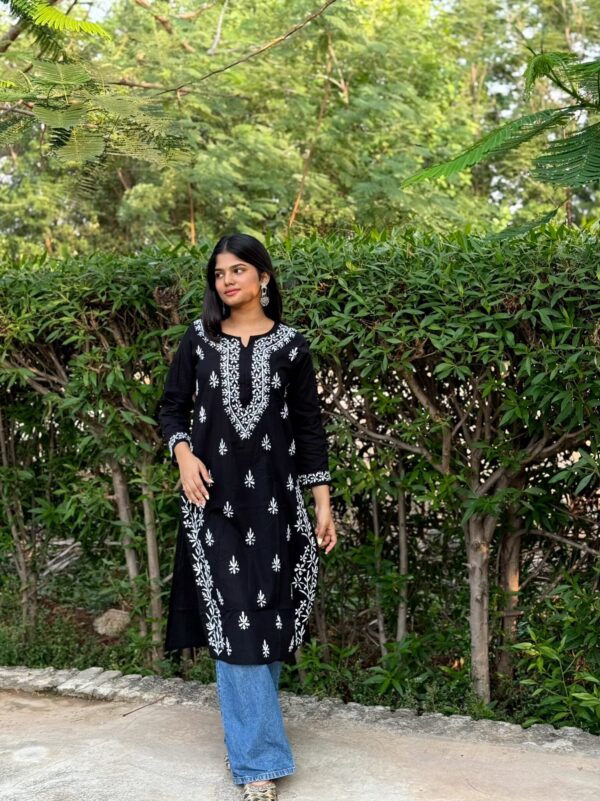Chikankari Kurta - Black