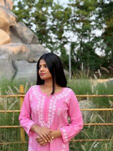 Chikankari Kurta - Light Pink - Image 2