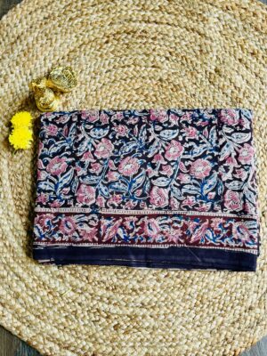 Kalamkari MulMul Cotton Saree