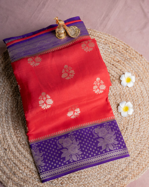 Banaras Raw Mango Saree - Red