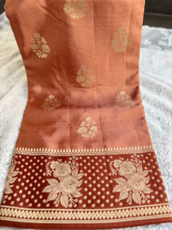 Banaras Raw Mango Saree - Terracotta Peach